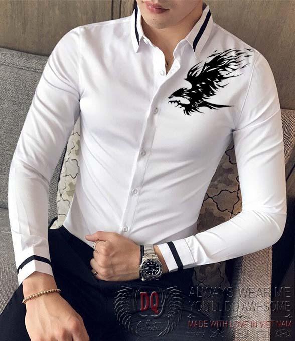 Áo sơ mi nam đại bàng phối viền