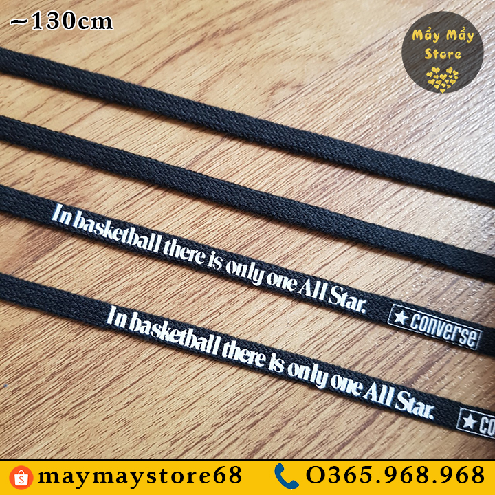 Dây Giày Converse Xịn Màu Đen ~130cm