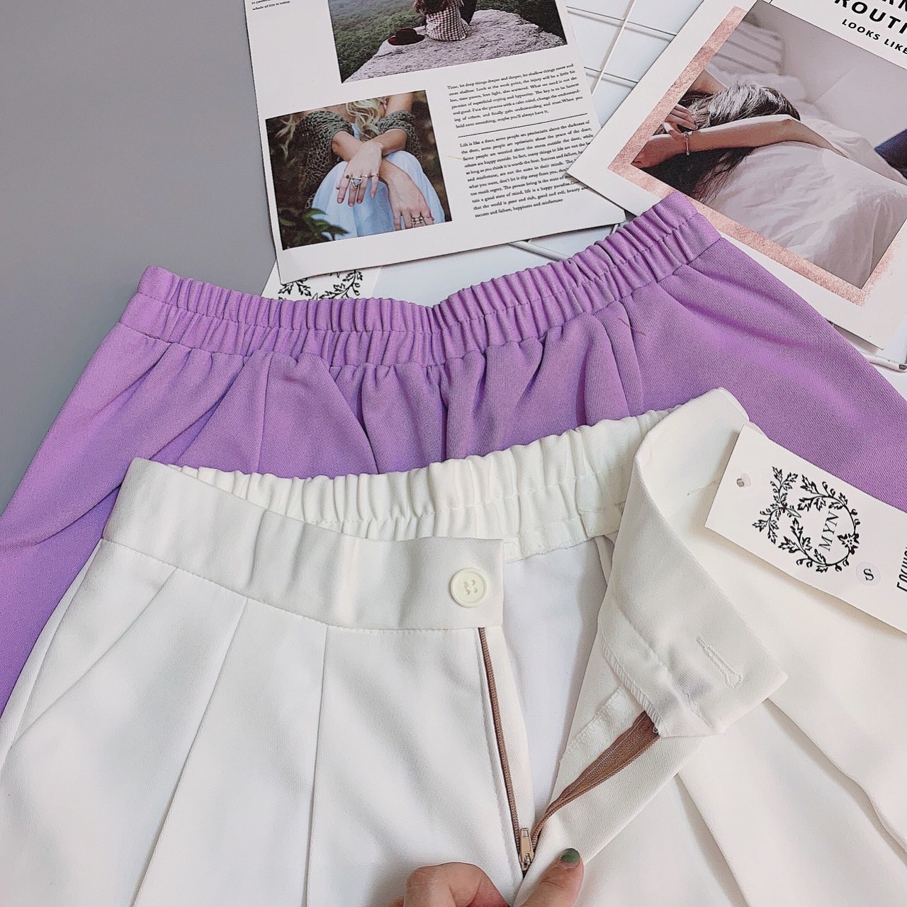 Quần đùi- quần short nữ xếp 2ly xòe