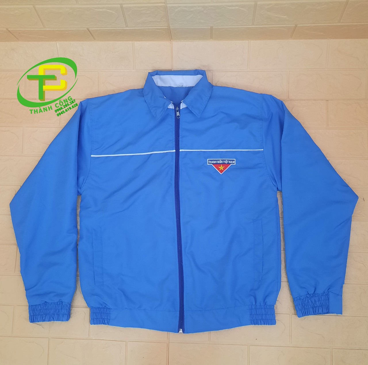 Áo khoác đoàn ( mẫu mới, Logo thêu), Áo gió đoàn thanh niên