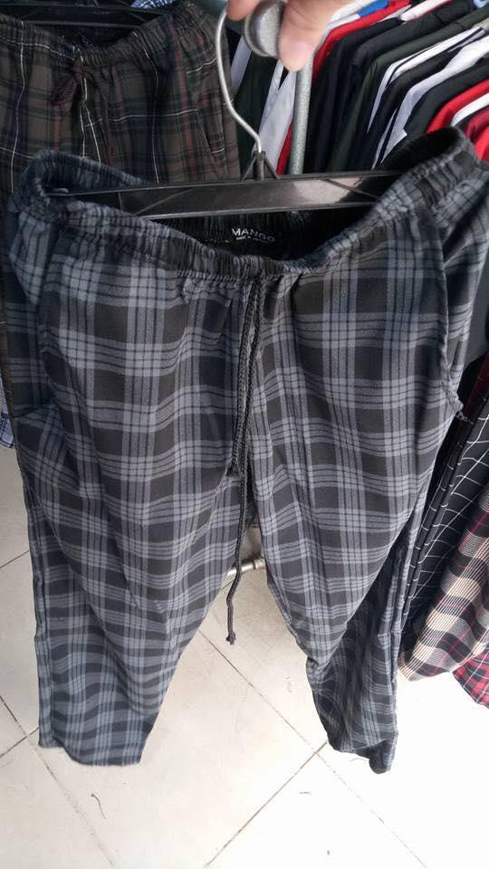 Quần caro Plaid Pants (40-64kg, M L). Ảnh thật