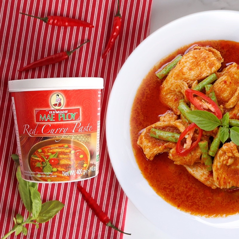 🌶️ GIA VỊ CÀ RI ĐỎ HIỆU MAE PLOY RED CURRY 400G – CHUẨN VỊ THÁI LAN, ĐẬM ĐÀ KHÓ CƯỠNG 🌶️