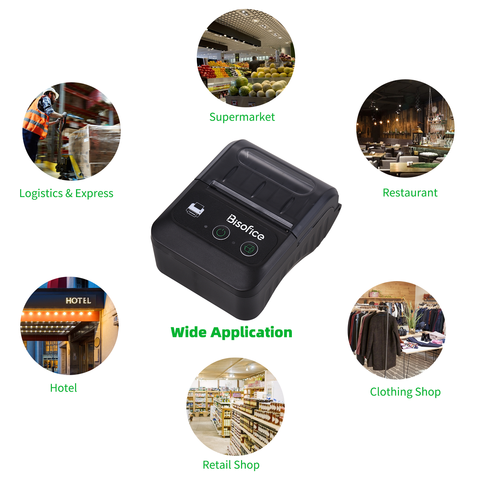(Free 1 Roll Paper)Aibecy Portable Wireless BT Mini Thermal Printer 58mm 2 Inch Thermal Receipt Printer Command Compatible with Android/Windows for Small Business Restaurant Retail Store