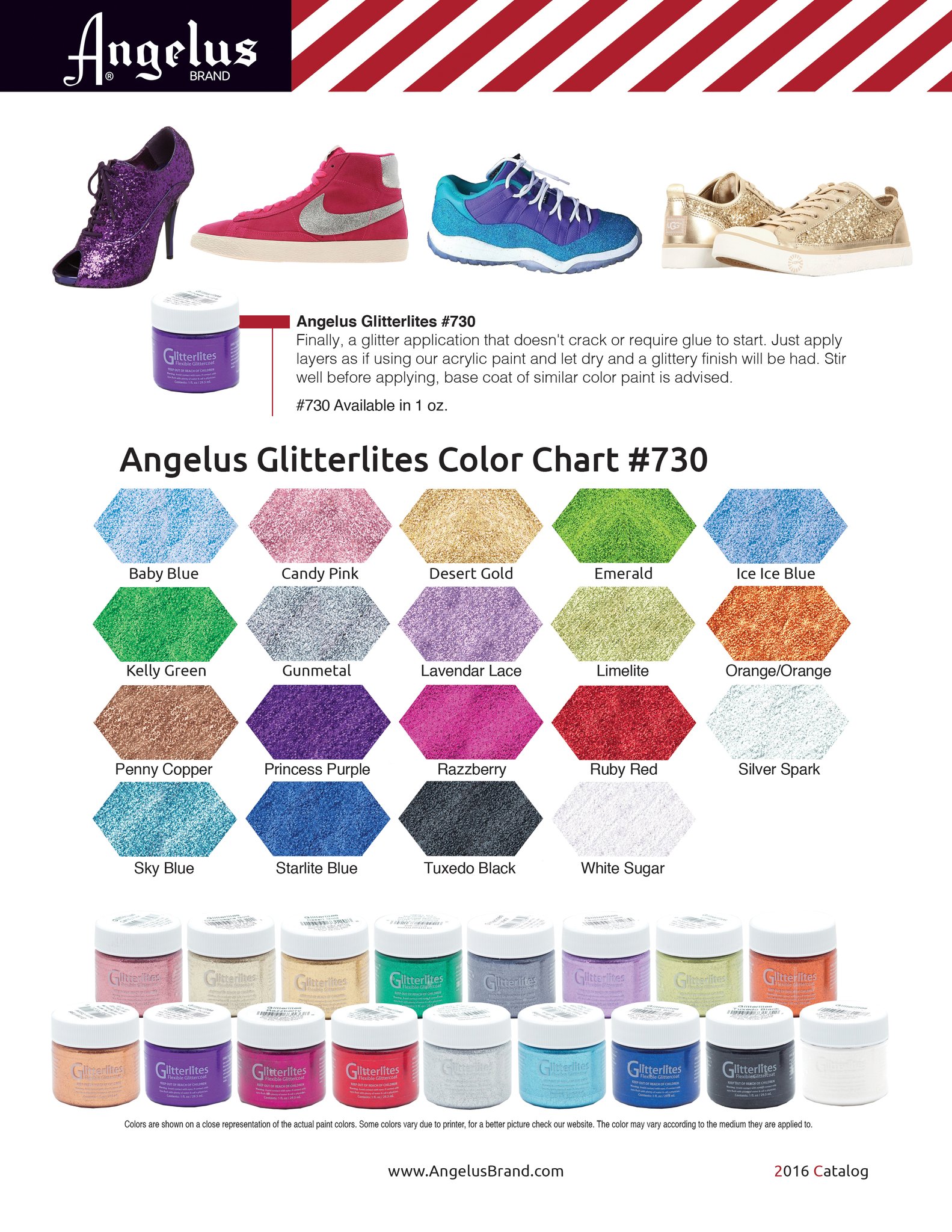 [HCM]Màu vẽ da vải Angelus Leather Paint (Glitterlites) - 29.5ml (1Oz)