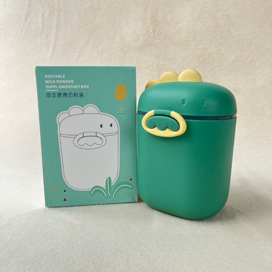 Hộp đựng sữa bột 800ml hình khủng long tiện dụng cho bé đi chơi, du lịch tiện lợi