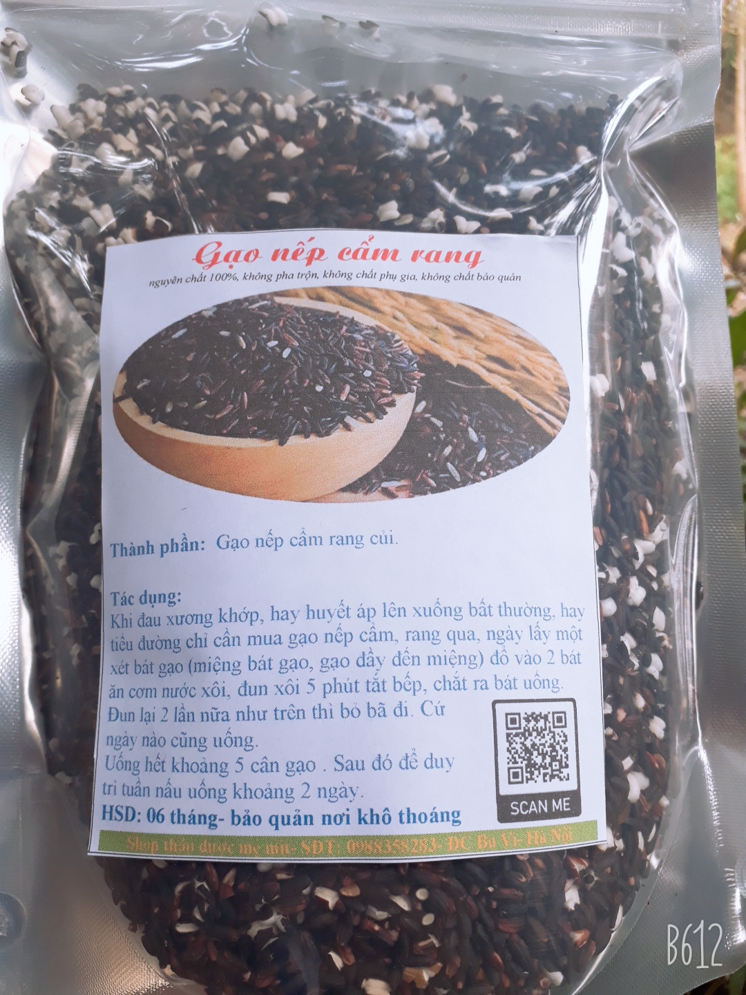 Gạo nếp cẩm rang sẵn 1kg