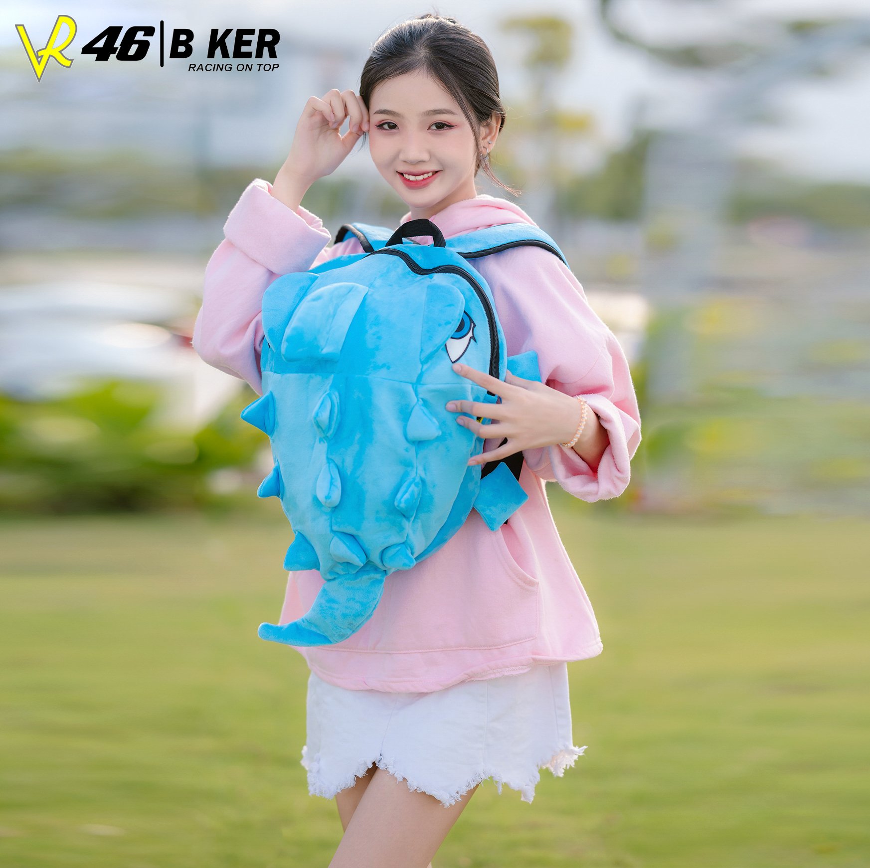 Balo khủng long vải nhung siêu cute cỡ trung đựng nón bảo hiểm,sách vở, đồ dùng,laptop - NHIỀU MÀU