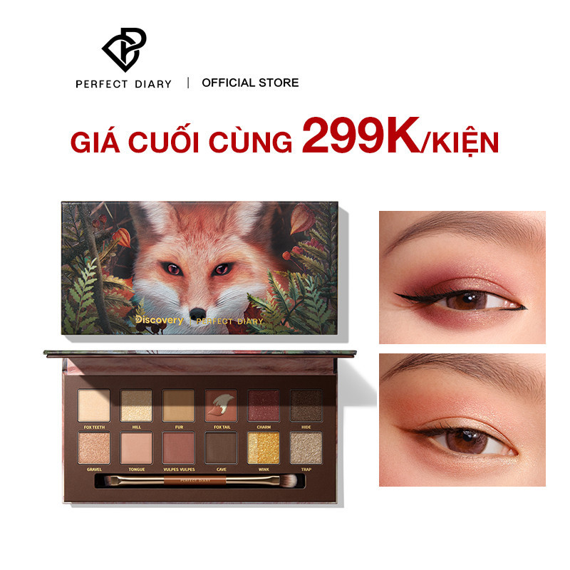Perfect Diary Highly Sắc Tố Explorer Eyeshadow Palette Với Cọ Trang Điểm Shimmer Matte Eye Trang Điểm Không Thấm Nước Mỹ Phẩm 12 Màu nhập khẩu
