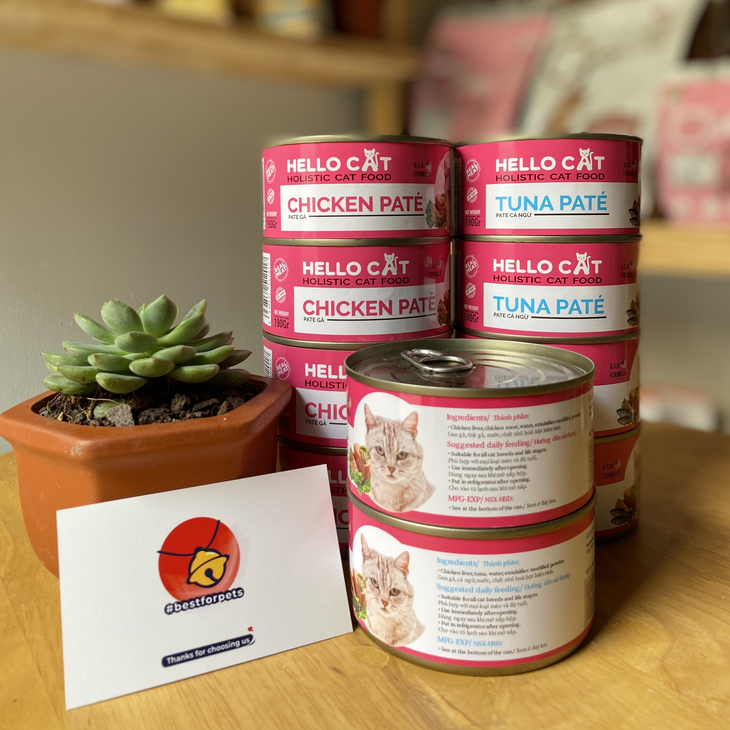 [Hoàn tiền 10%] Pate Hello Cat cho mèo - Lon 190gr