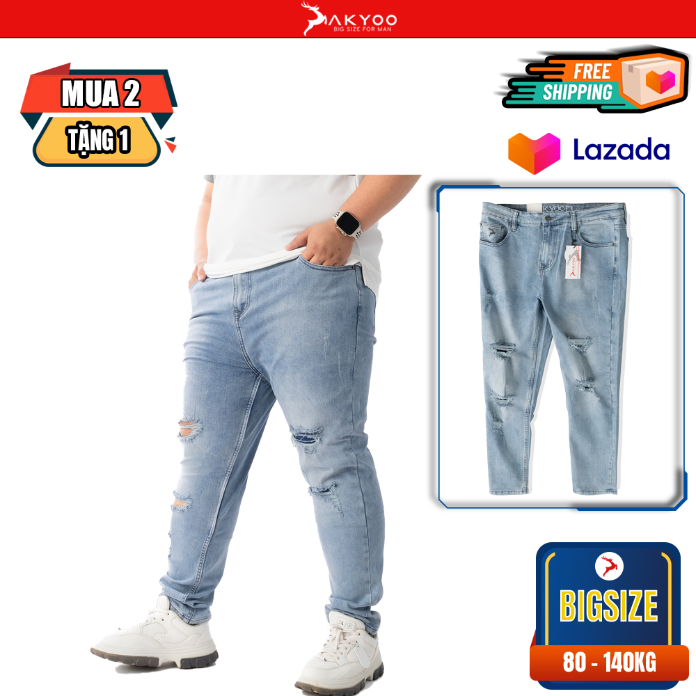 Quần Jean Xanh Rách Xước Phong Cách Trẻ&hellip;