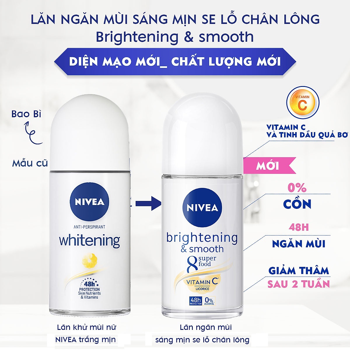 Lăn Khử Mùi Khô Thoáng 72h Nivea Deodorant Roll-On 50ml
