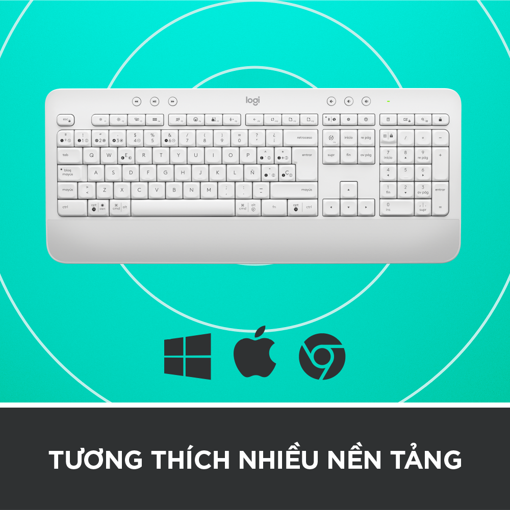 Combo Bàn phím Logitech K650 & Chuột Logitech M650 - Bluetooth, USB Bolt
