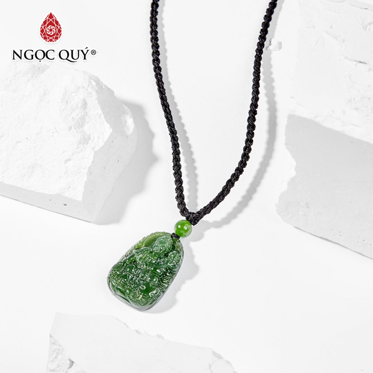 [HCM]Mặt Dây Chuyền Phật Bản Mệnh Đá Ngọc Bích 3x2cm - Ngọc Quý Gemstones