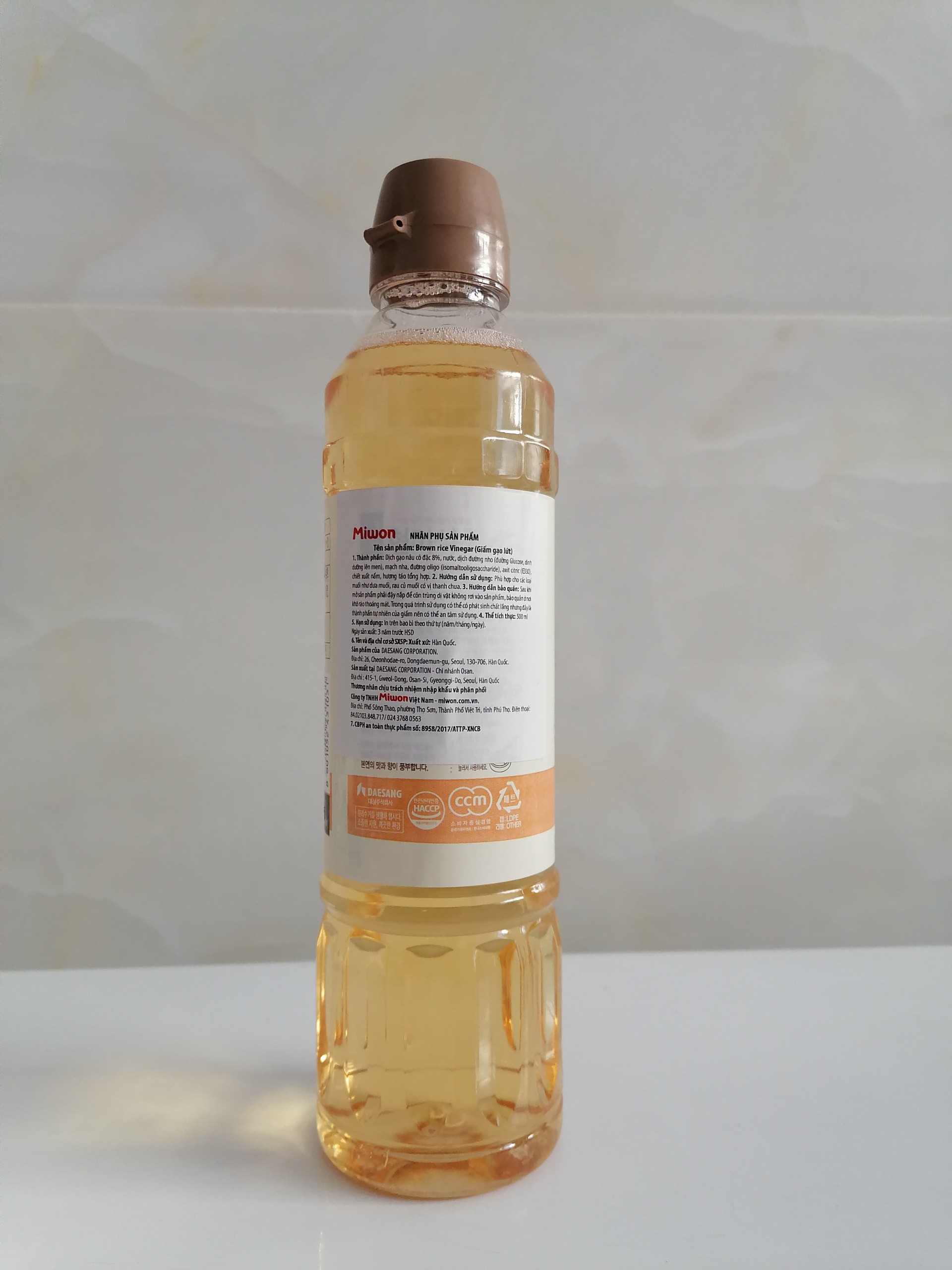 [500ml] GIẤM GẠO LỨC [Korea] MIWON Brown rice Vinegar