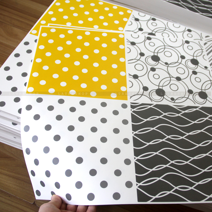 Decal gạch bông nguyên tấm Line mix