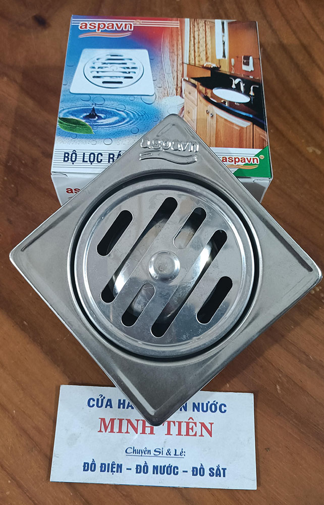 Lược rác, phiễu thoát nước sàn kích thước 10x10cm, 12x12cm, 15x15cm chất liệu Inox sáng bóng.
