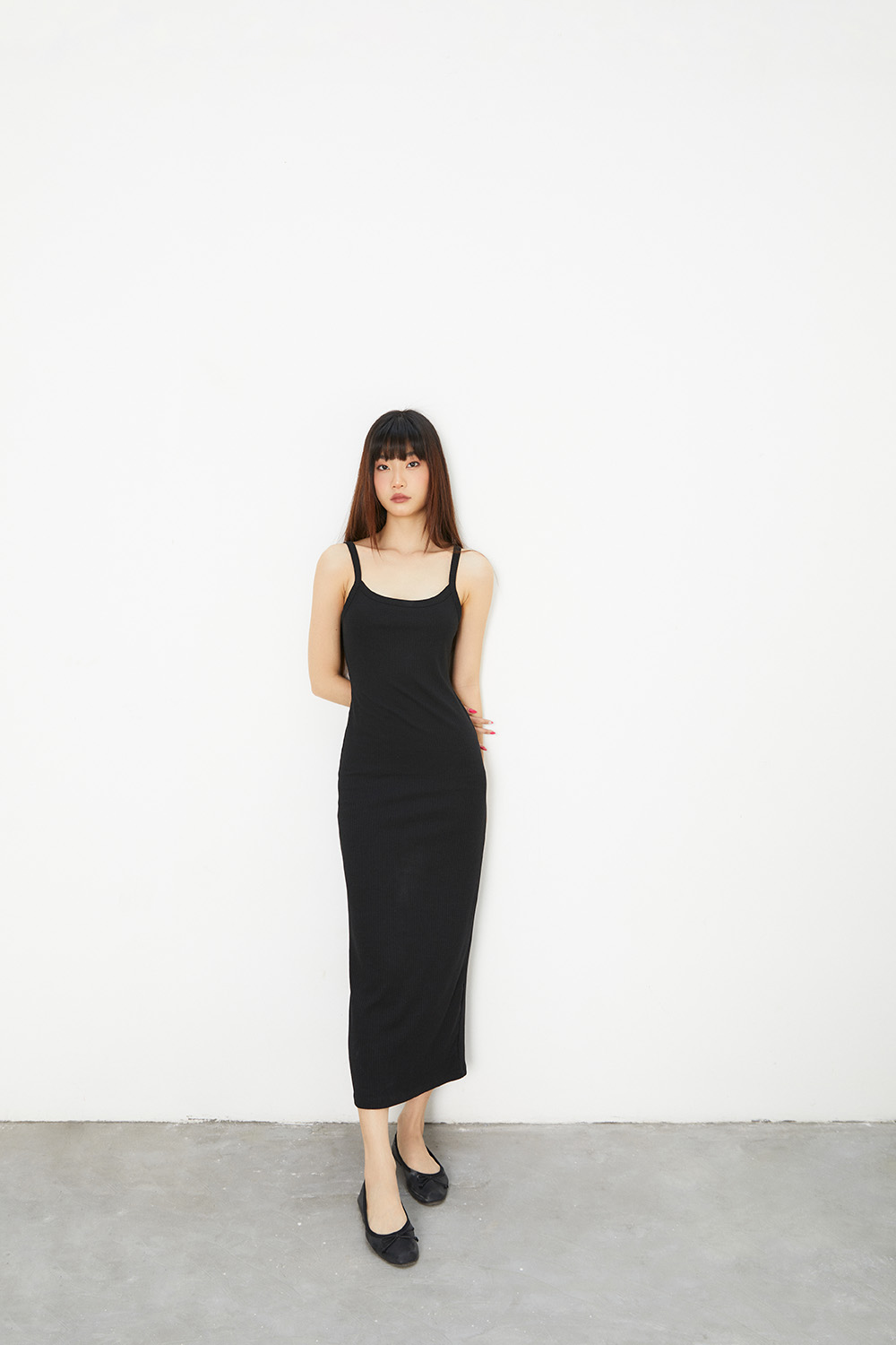 Dottie - đầm thun midi hai dây - d0471