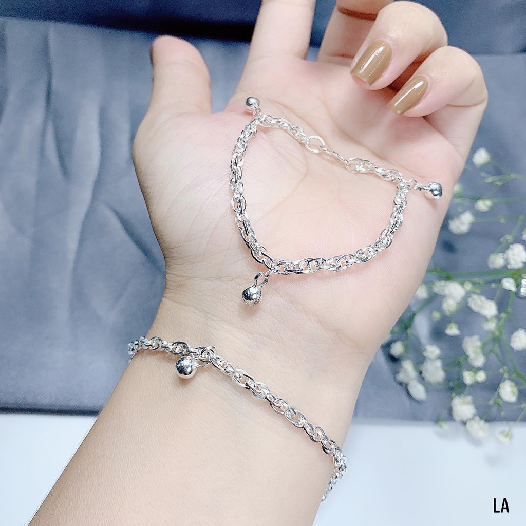 lắc tay xoắn nữ bạc ta mix chuông