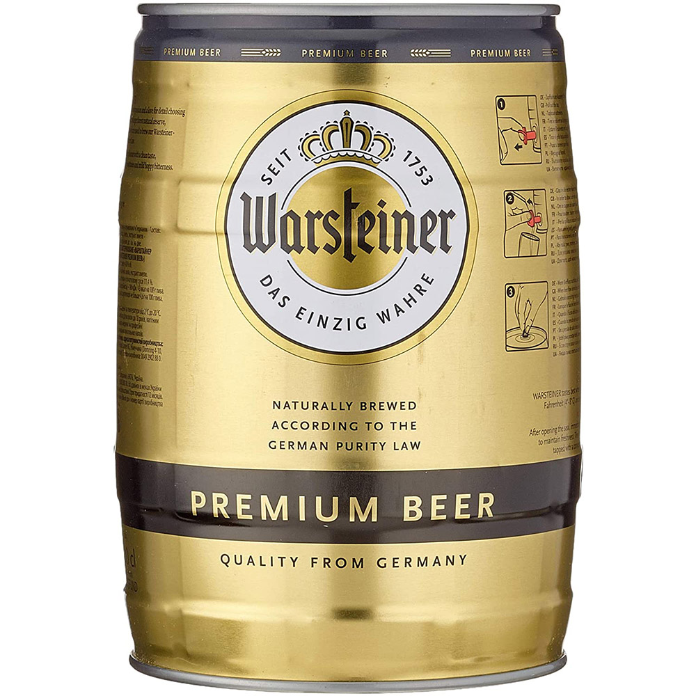 Bia Warsteiner Premium 4.8% Đức – Bom 5l