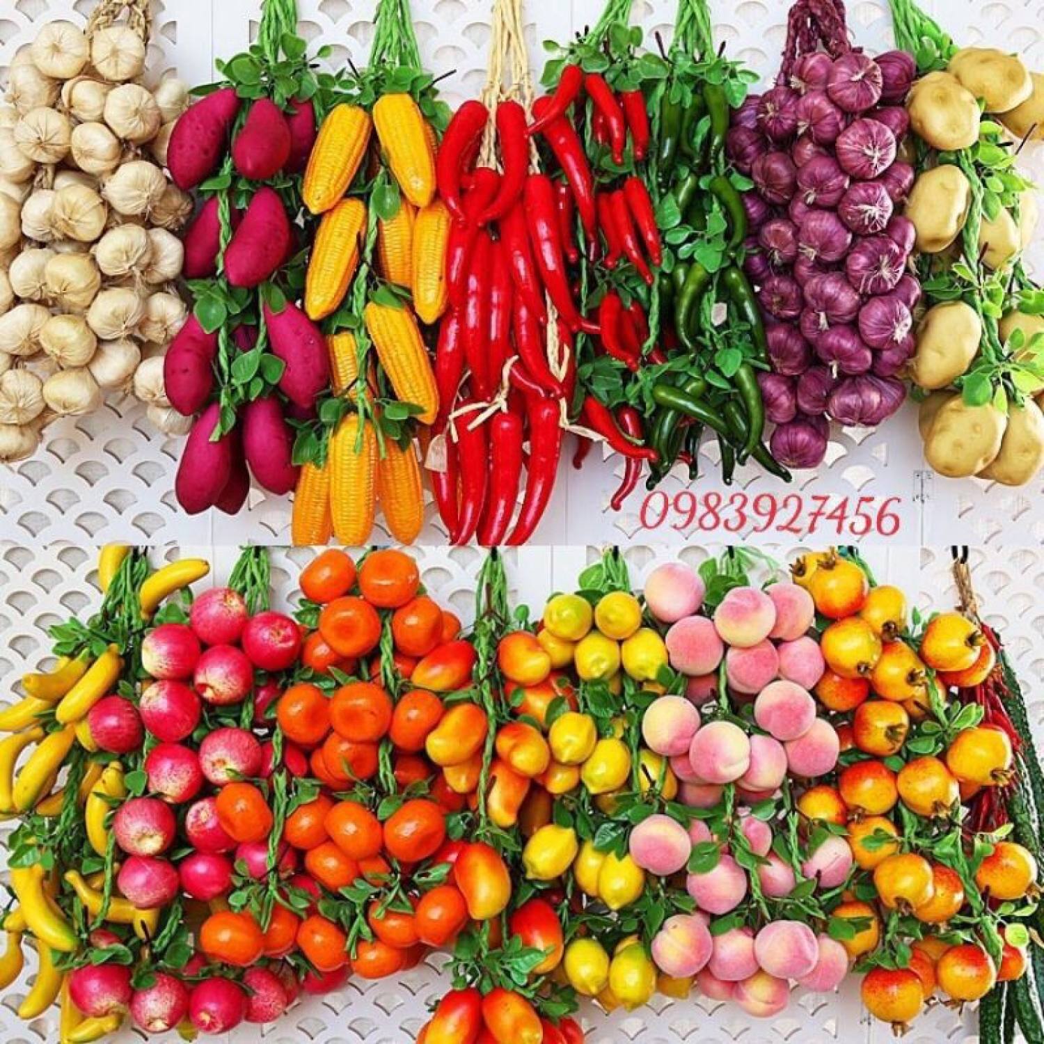 Dây hành tỏi ớt, lạc trang trí (củ quả giả)
