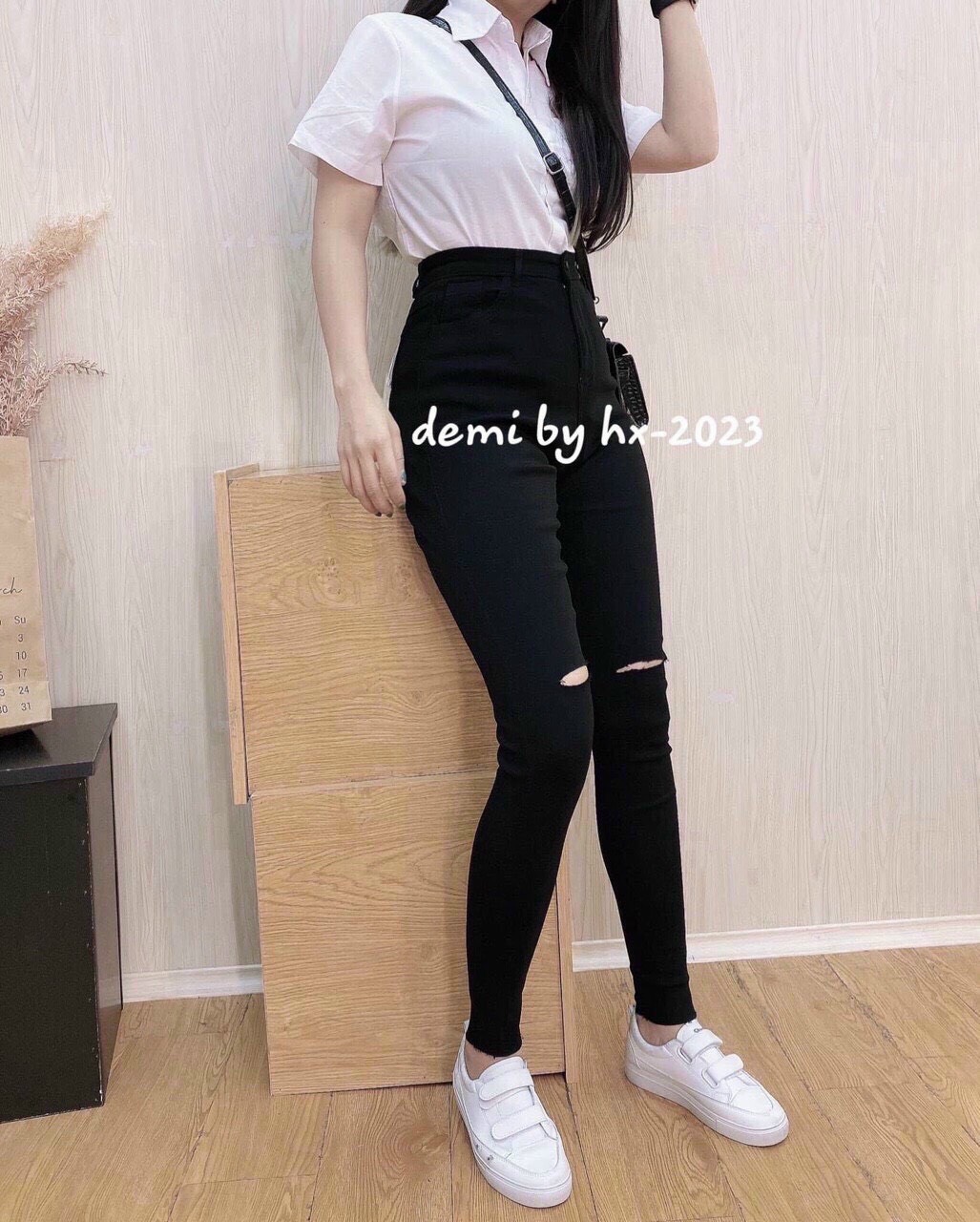 [HCM]Quần skiny rách gối thần thánh tôn dáng