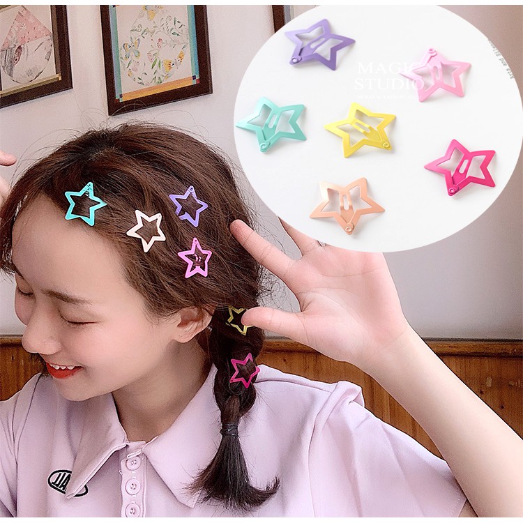 Kẹp tóc bấm ngôi sao giá rẻ 3cm hàn quốc dễ thương Ni9