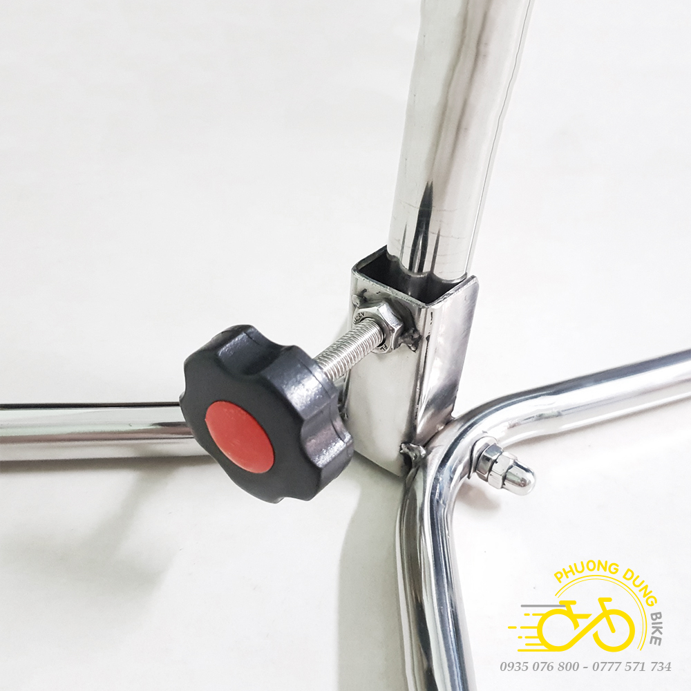 Chân chống xe đạp dựng bên 2 móc INOX