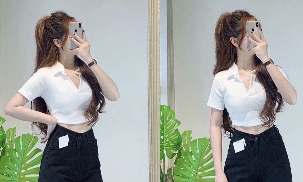 MẪU MỚI ÁO THUN CỔ BẺ DÁNG CROPTOP