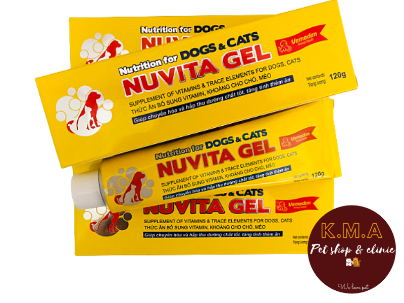 Gel dinh dưỡng bổ sung vitamin, khoáng cho chó, mèo sau phẩu thuật, cún miu vừa mới sinh, hoặc các trường hợp thú cưng biếng ăn - nuvita gel