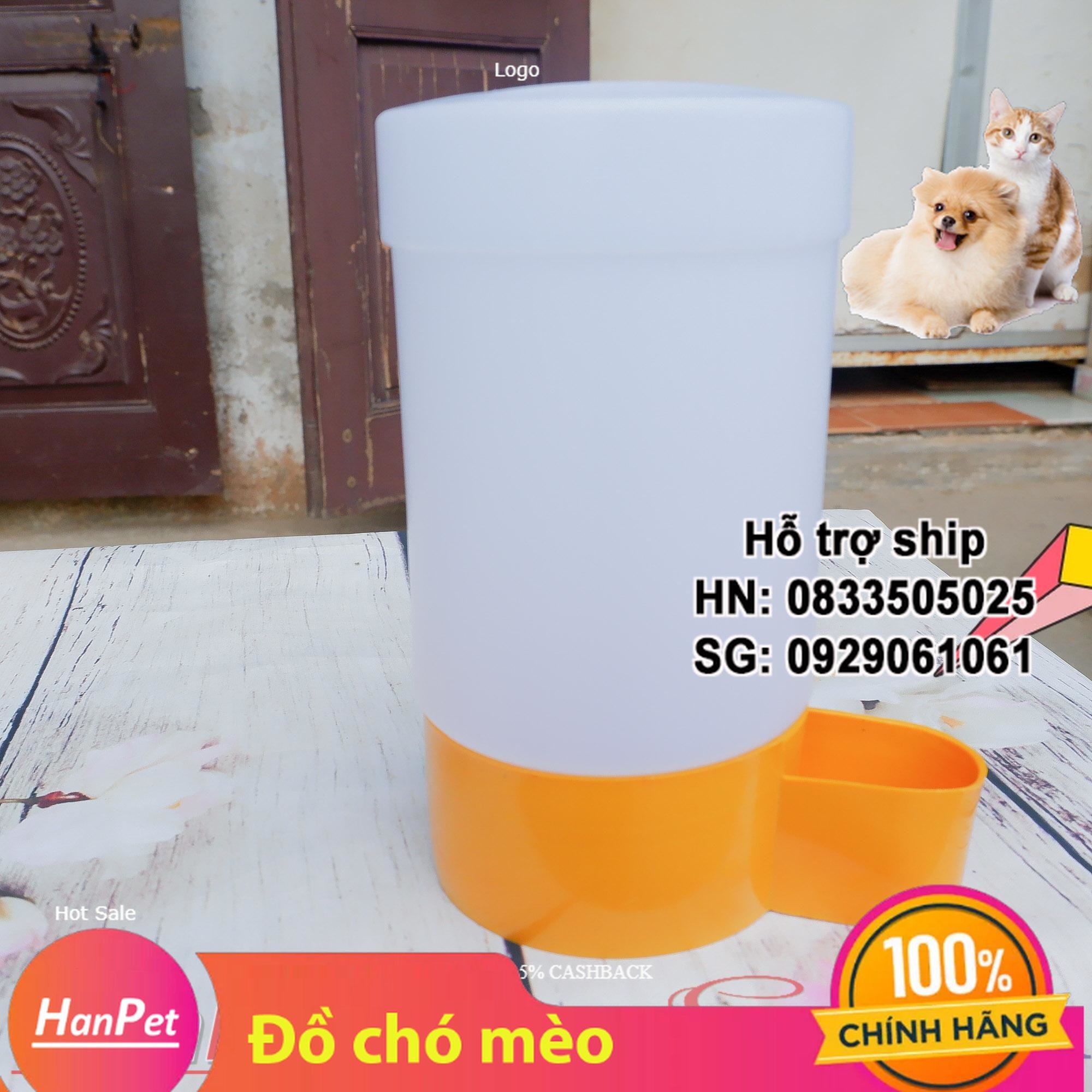 Hanpet - Bình uống nước gia cầm tự động cấp nước - Dạng trụ đứng đặt nền (18x10cm) - máng uống chim cảnh gà chọi,