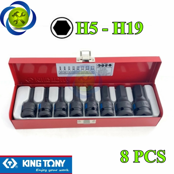 Bộ tuýp đầu lục giác đen Kingtony 4418MP 8 cái H5-H19