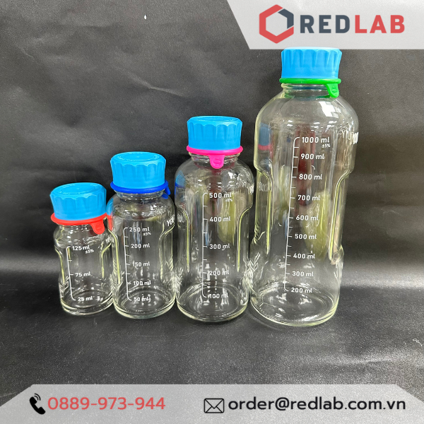 Duran đức chai trung tính youtility, duran original gl45 chịu nhiệt hấp tiệt trùng, dùng đựng thực phẩm 125ml 250ml 500ml 1000ml