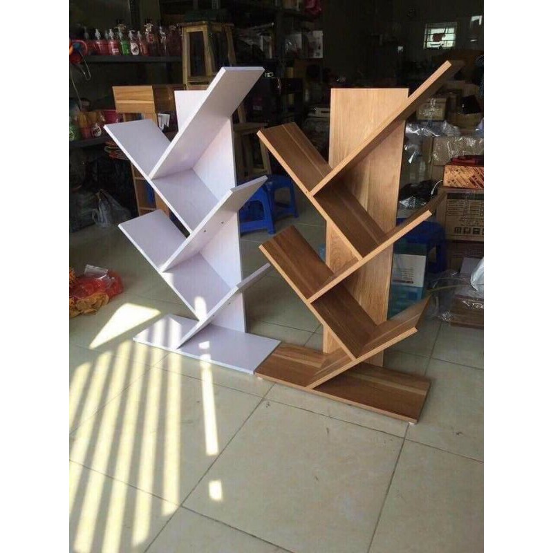 KỆ SÁCH GỖ XƯƠNG CÁ