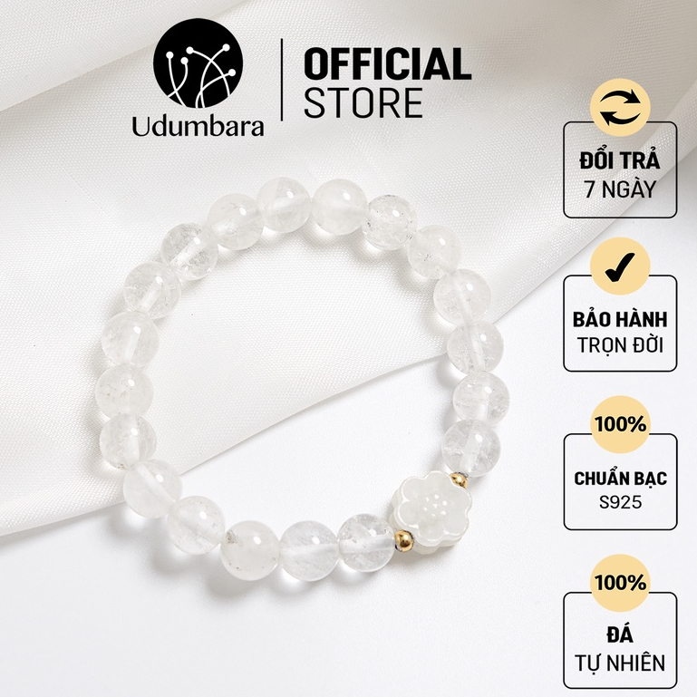 Vòng tay lắc tay đá charm hoa mận may mắn phong thủy Udumbara quà biếu tặng sang trọng