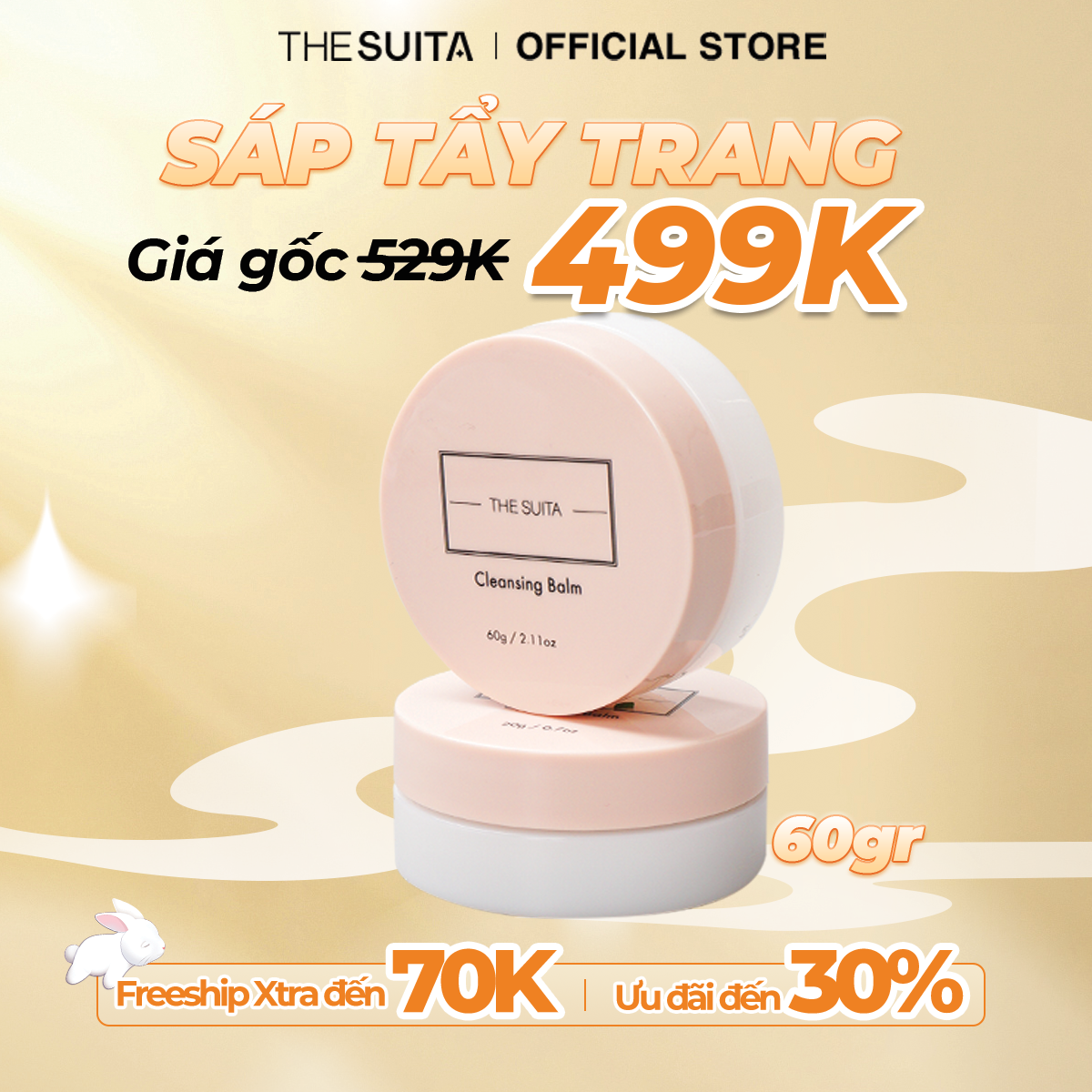 Sáp Rửa Mặt Tẩy Trang The Suita Cleansing Balm Làm Sạch Sâu Và Giúp Da Căng Bóng Mịn Màng 60g