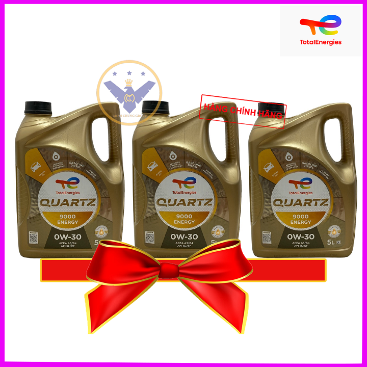 COMBO 3 can 5L dầu nhớt ô tô cao cấp tổng hợp Total Quartz 9000 0W-30
