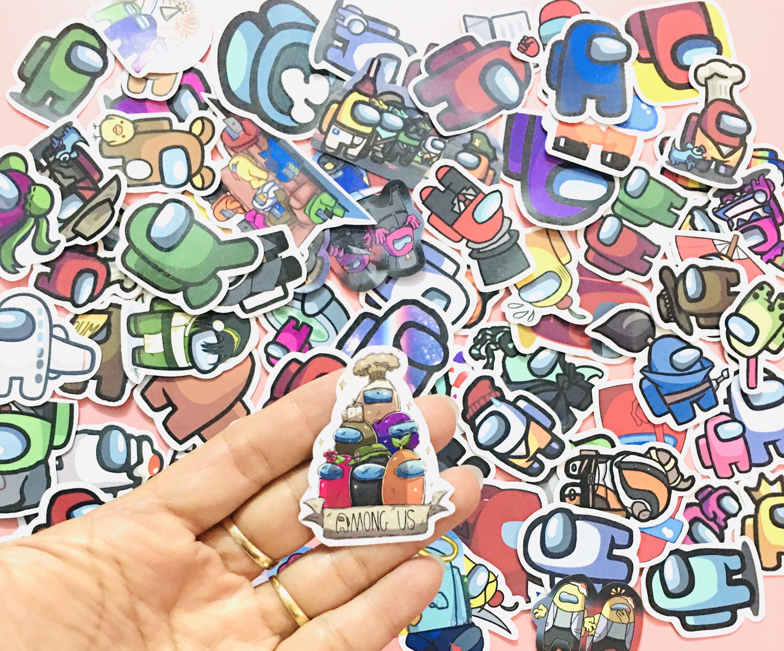 Sticker Among Us set 30-60 ảnh decal hình dán ép lụa
