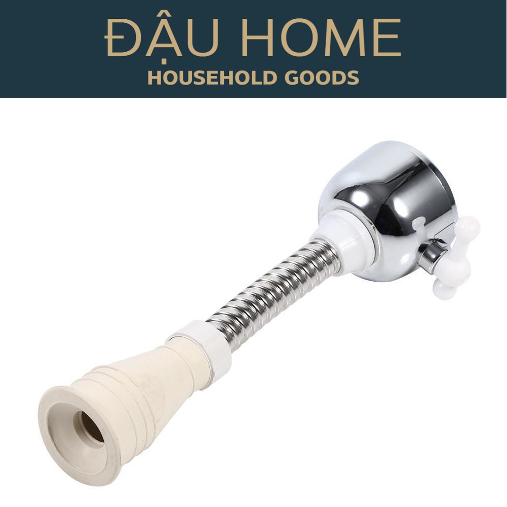 Đầu vòi tăng áp 2 chế độ nước núm xoay 360 độ nối trực tiếp vòi rửa chén bát, chống bắn nước dài 21 cm - Đậu Home