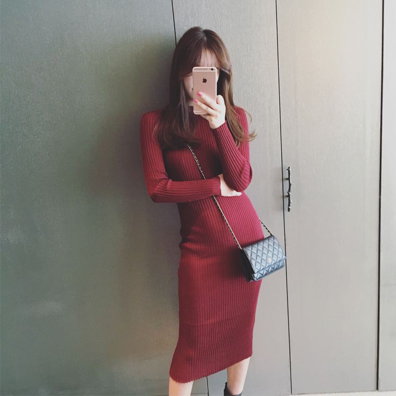 Váy len body dài tay
