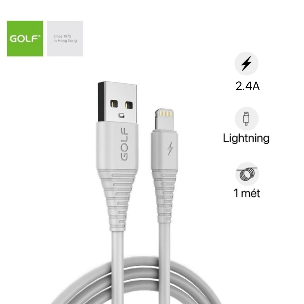 Cáp sạc nhanh iphone 3A Golf GC-64i dài 1m