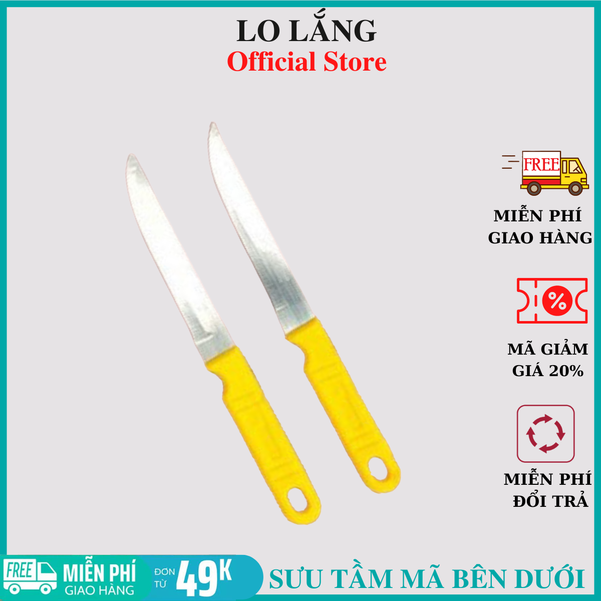 Dao Bếp Inox Cán Vàng Cao Cấp Kiểu Dáng Đẹp Mắt, Tinh Tế, Lưỡi Dao Gia Công Kỹ