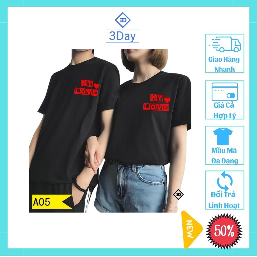 [ÁO ĐÔI Giá Xưởng+Tặng 2 Túi Thơm 19K] Áo Cặp Đôi Nam Nữ Love Tình Nhân Chất Đẹp A:05,Chất Vải Thun Cotton Mềm,Mát Mịn,Thoáng Khí,Phong Cách Hàn Quốc/ Giá 1áo +Tặng Kèm 2 Túi Thơm Treo Tủ Quần Áo Thảo Mộc Thiên Nhiên Chống Ẩm Mốc