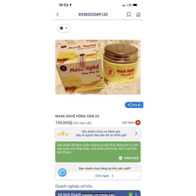 Combo 2 lọ Mask Nghệ Hồng Sâm X3 sáng da sạch mụn