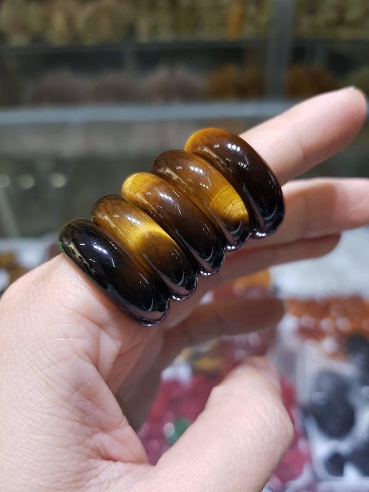 Nhẫn Nam Đá Mắt Hổ Vàng Nâu