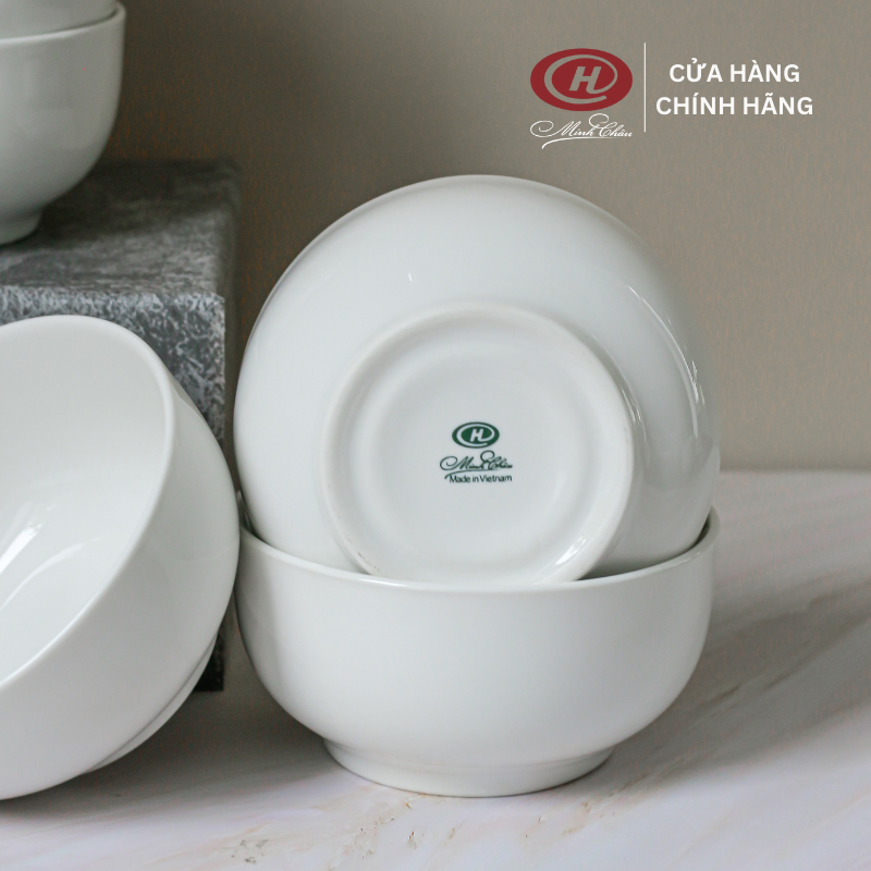 Bộ 6 Bát Cơm Trắng Trơn 11.5cm C07 - Sứ Minh Châu