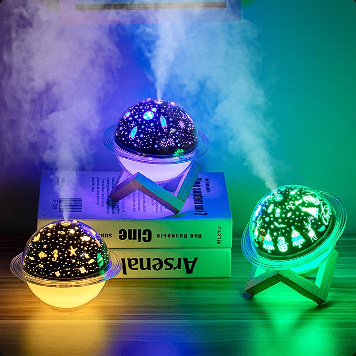 Máy Xông Tinh Dầu Bầu Trời Đầy Sao (Thay Đèn Ngủ Trang Trí Đẹp)⚡️⚡️ Mặt Trăng Phun Sương Khuếch Tán Tinh Dầu Rẻ