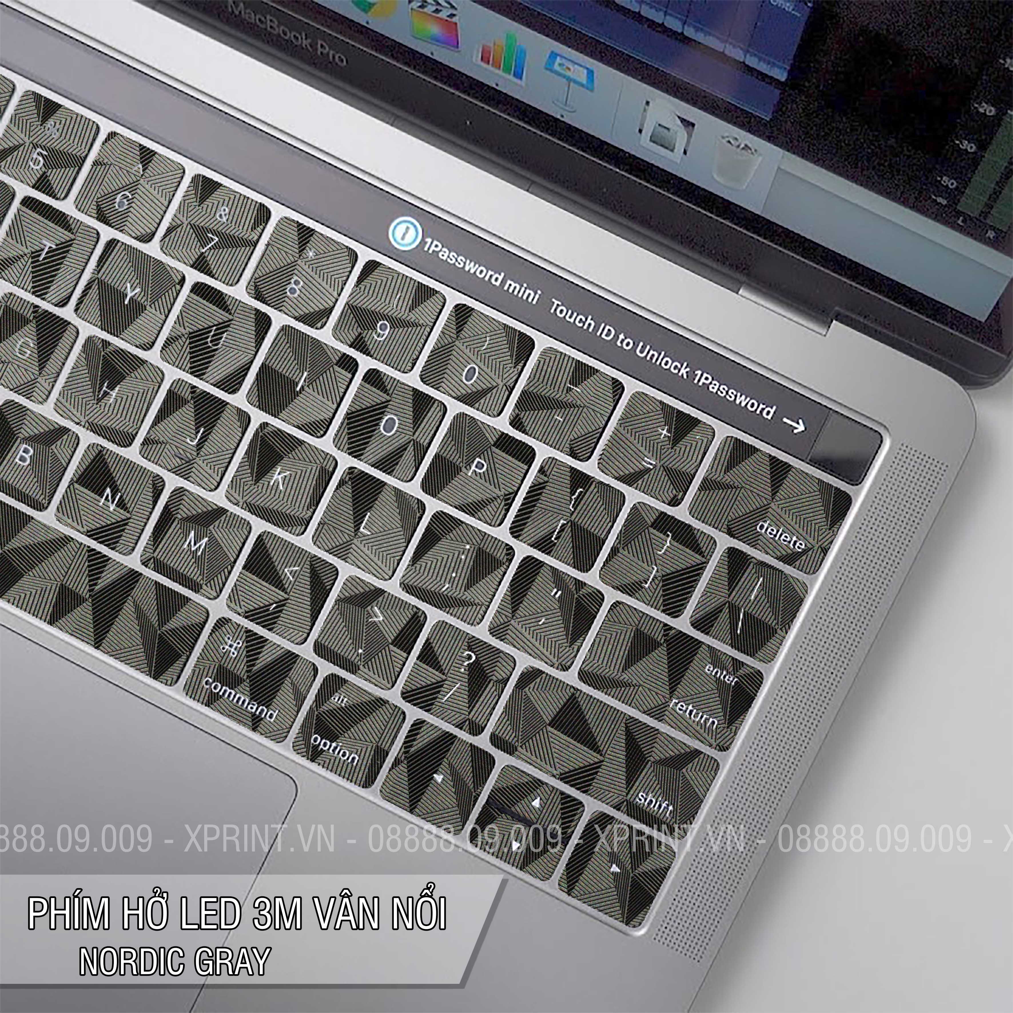 Miếng dán phím, Skin 3M dán phím macbook - Dán hở đèn led macbook