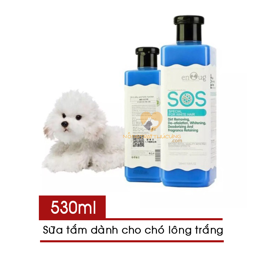 Sữa tắm SOS Cho Chó Lông Trắng 530ml -  Màu Xanh Dương - Hàng Chuẩn Công Ty - [Nông Trại Thú Cưng]