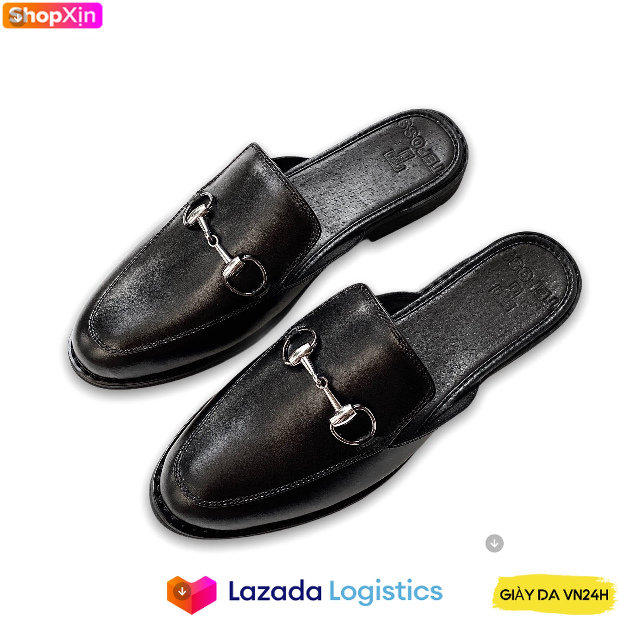 Giày Sục Da Pu Pu Cao Cấp Unisex TEFOSS HT751 Đen Size 35-45 Cá Tính