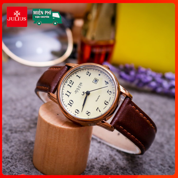 Nơi bán [HCM]Đồng hồ nữ Julius Hàn Quốc JA-508LC dây da cổ điển sang trọng có lịch